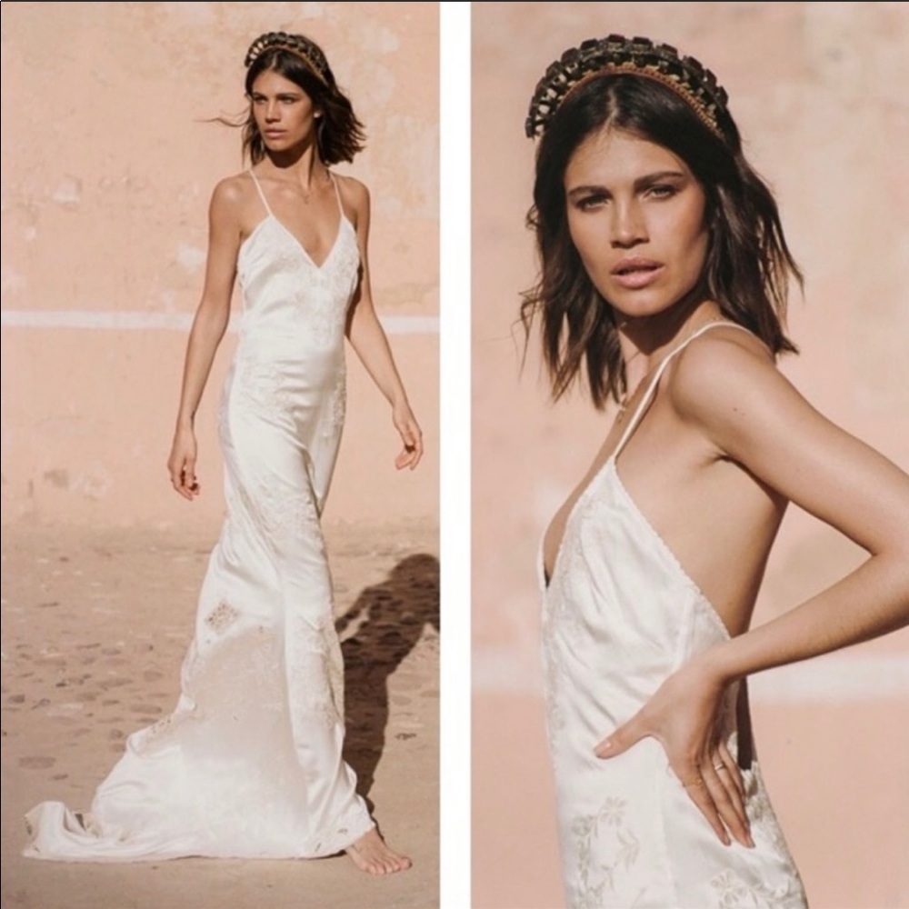 SPELL Odette Silk Slip Dress Formal Evening Gown
